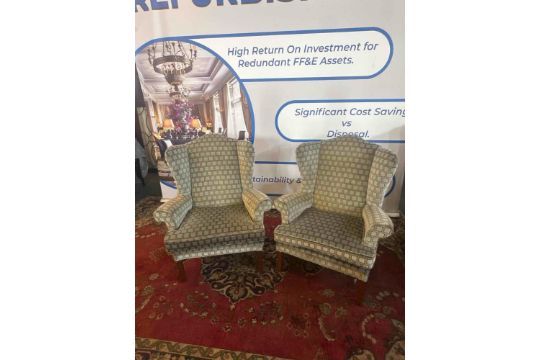 Lot 745: * A Pair Of Queen Anne Style Wing Back Chairs