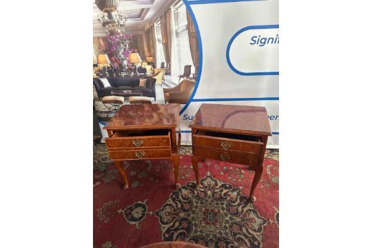 Lot 750: * A Pair Nightstand In Burr Alder
