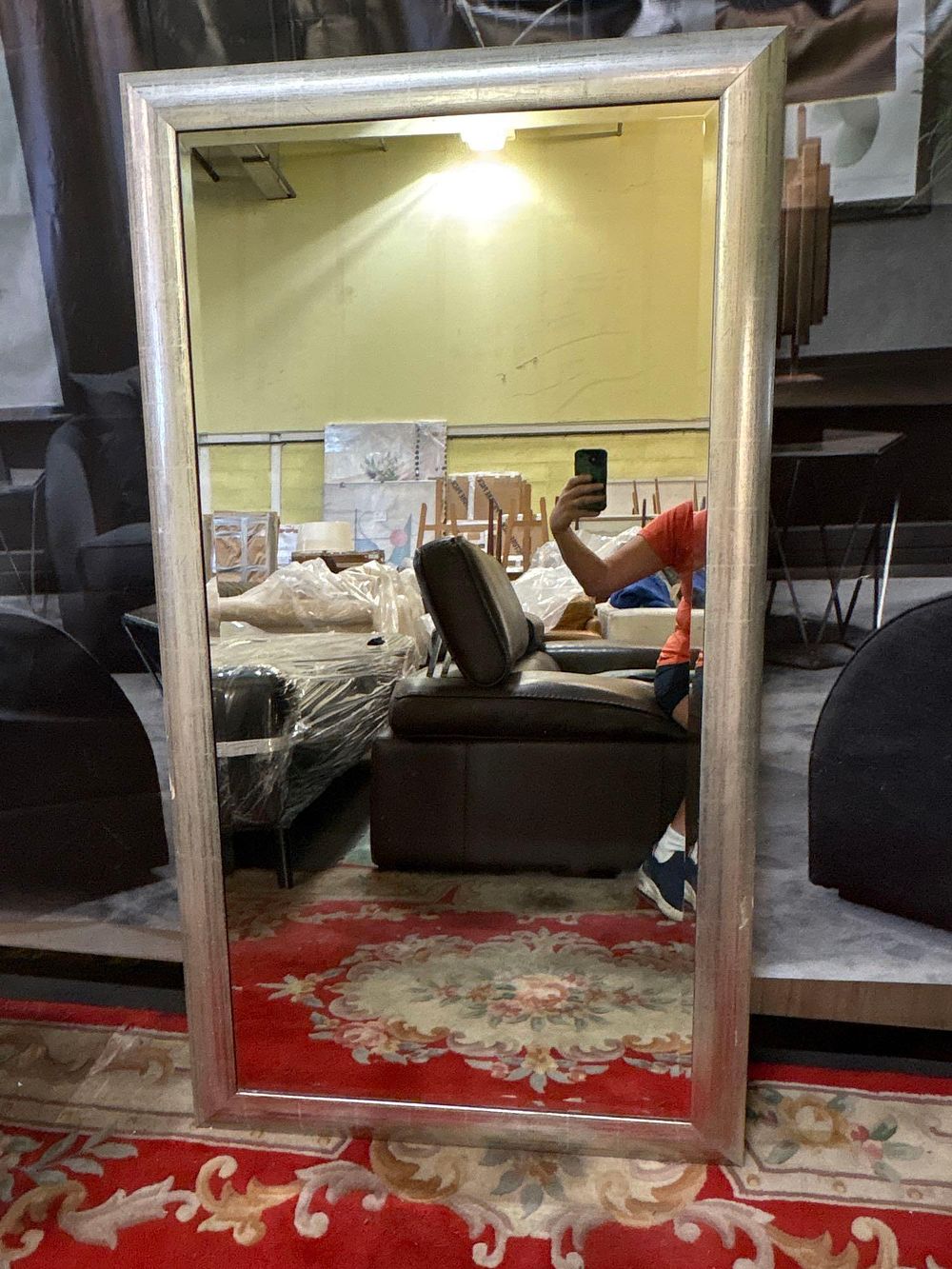 Lot 159: * A large, rectangular mirror with a wide