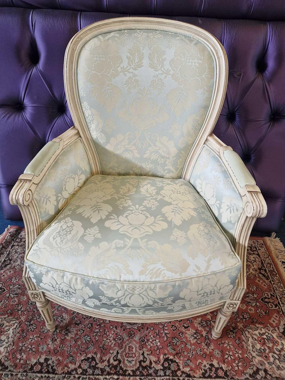 Lot 163: * Louis XVI style bergère is a stunning example of classic French design