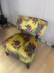 Lot 313: * Luca Chair - Upholstered in fabric by Art of the Loom in the design of Forbidden Fruit colour Oche