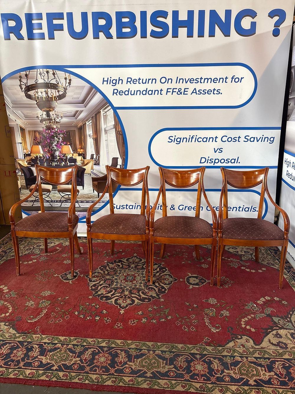 Lot 348: * A set of 4 finely crafted Mahogany Polished Framed Victorian era side chairs