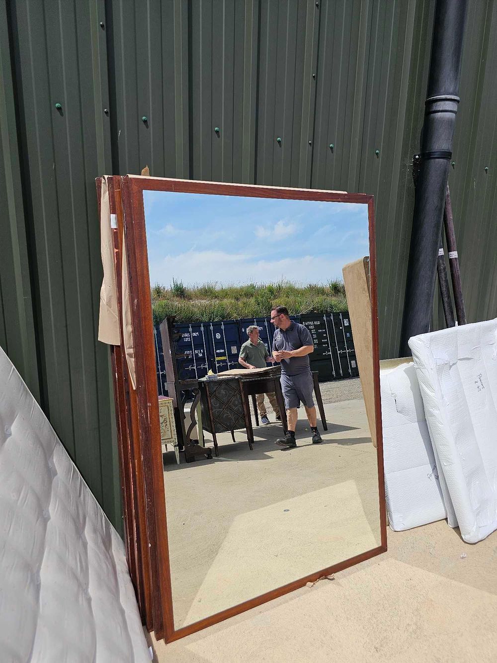 Lot 242: * A Large Cherrywood Framed Mirror 117 X 179cm