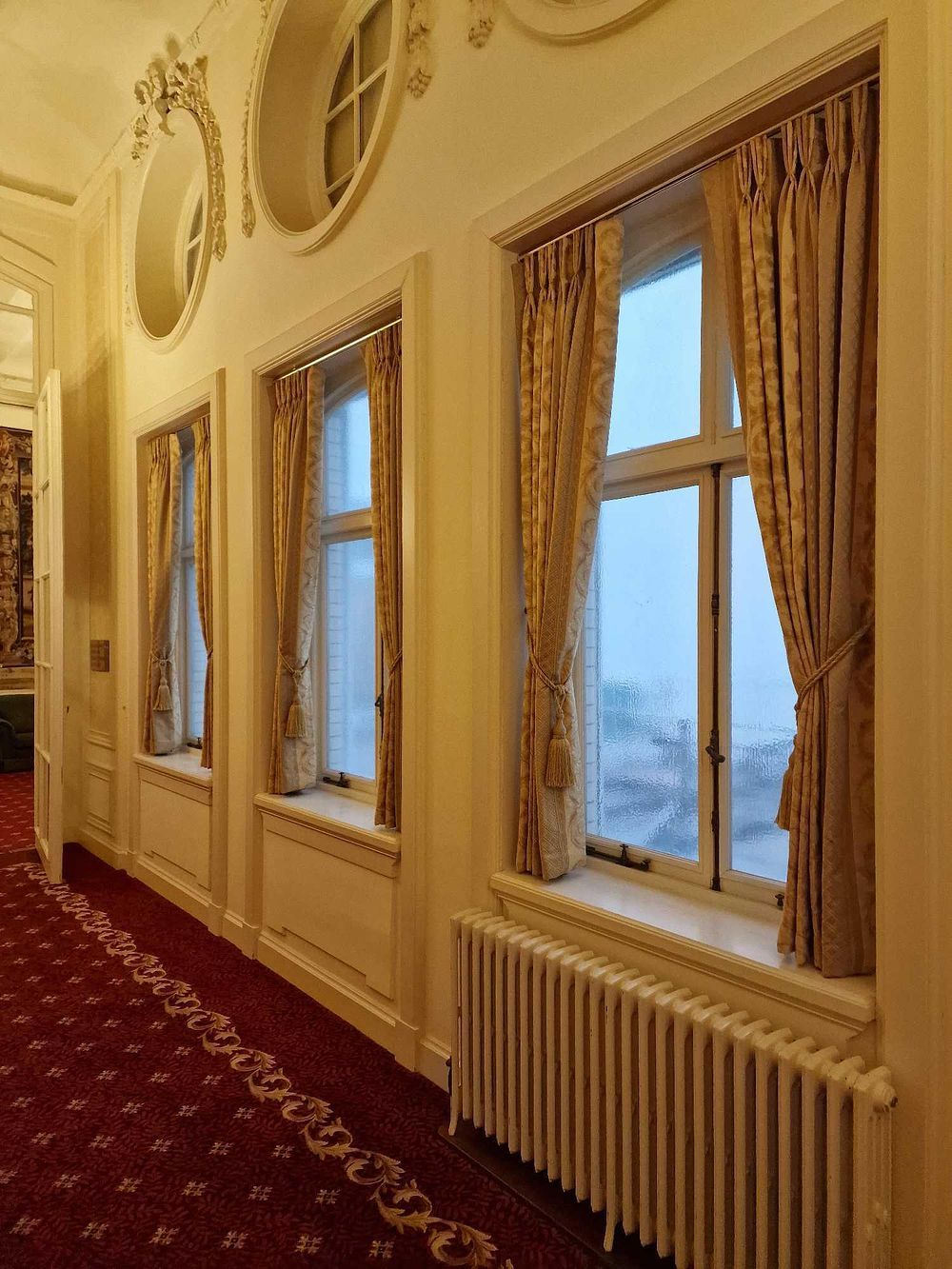 Lot 376: * This lot comprises three pairs of traditionally styled drapes