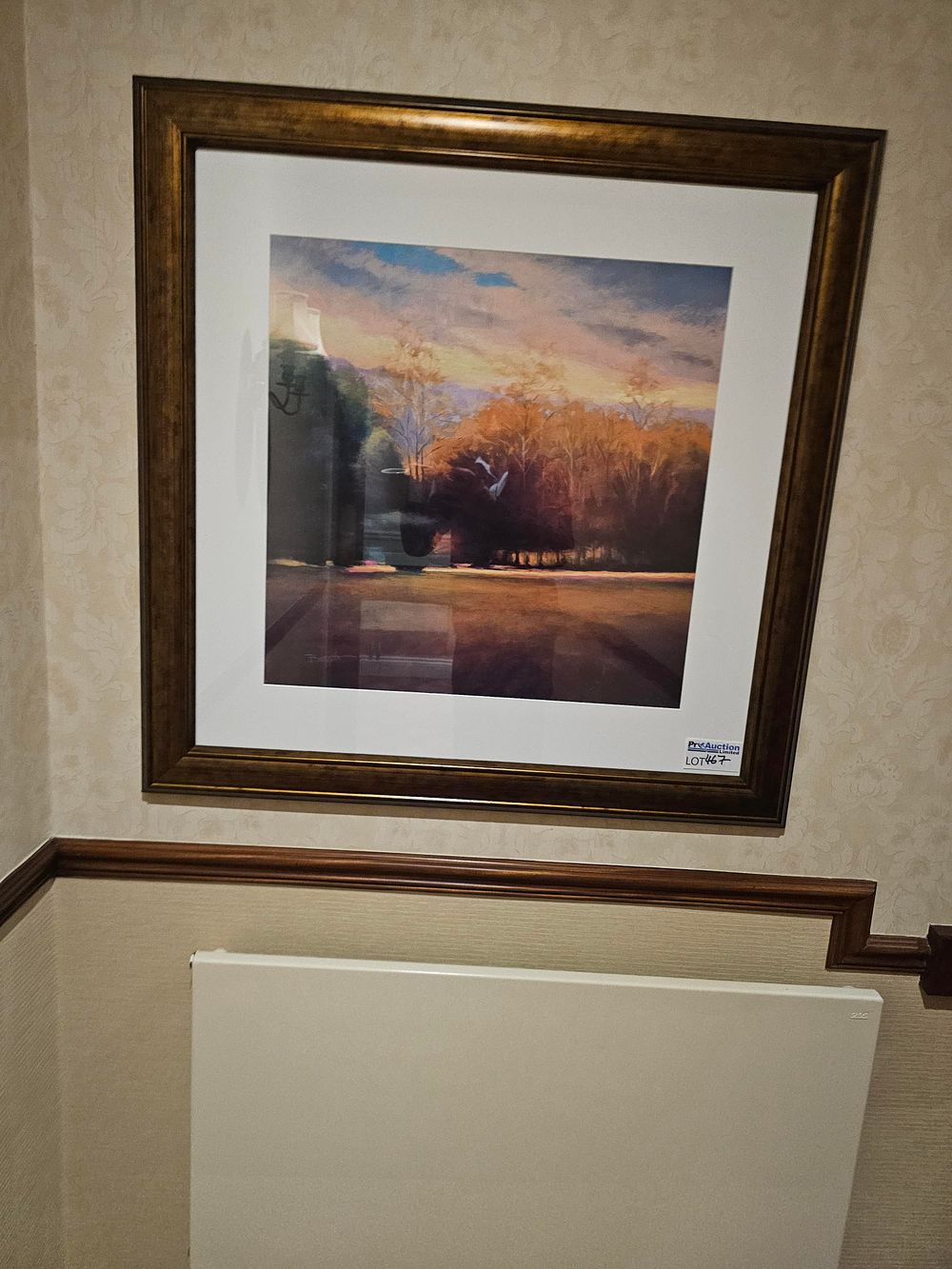 Lot 467: * Framed and glazed landscape print 94 x 94cm
