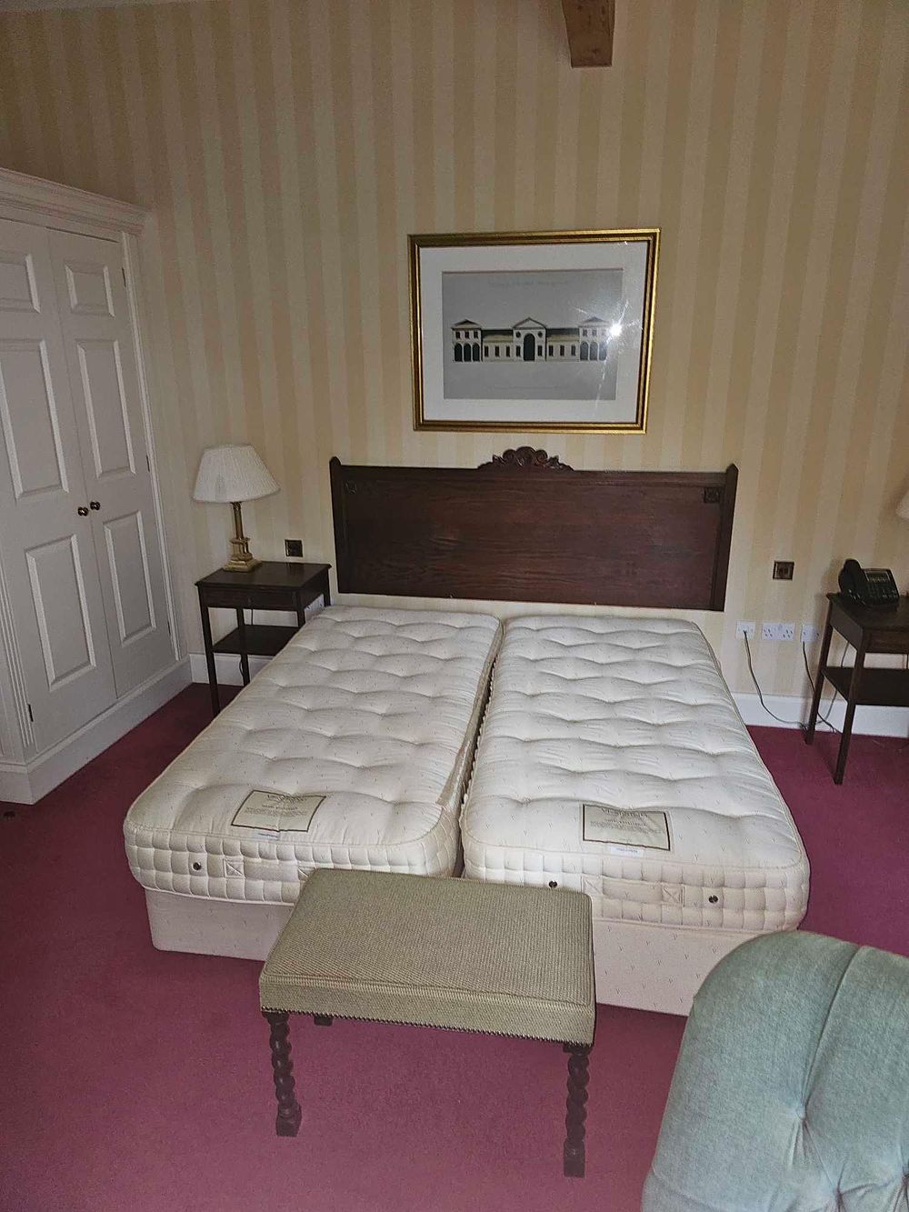Lot 598: * Room 202 Contents of hotel bedroom freestanding furniture as photographed briefly comprising