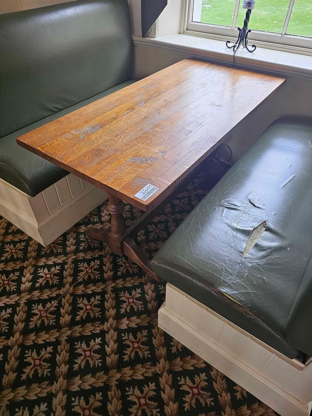 Lot 610: * A rectangular dining table featuring a robust, traditional style