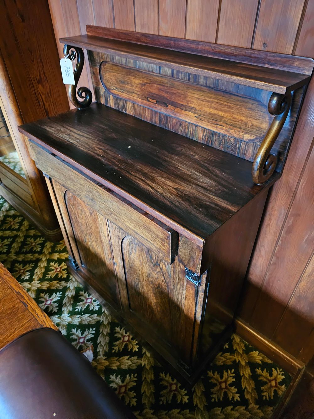 Lot 735: * Oak bureau cupboard single drawer with two cupboards under ( Brasserie)