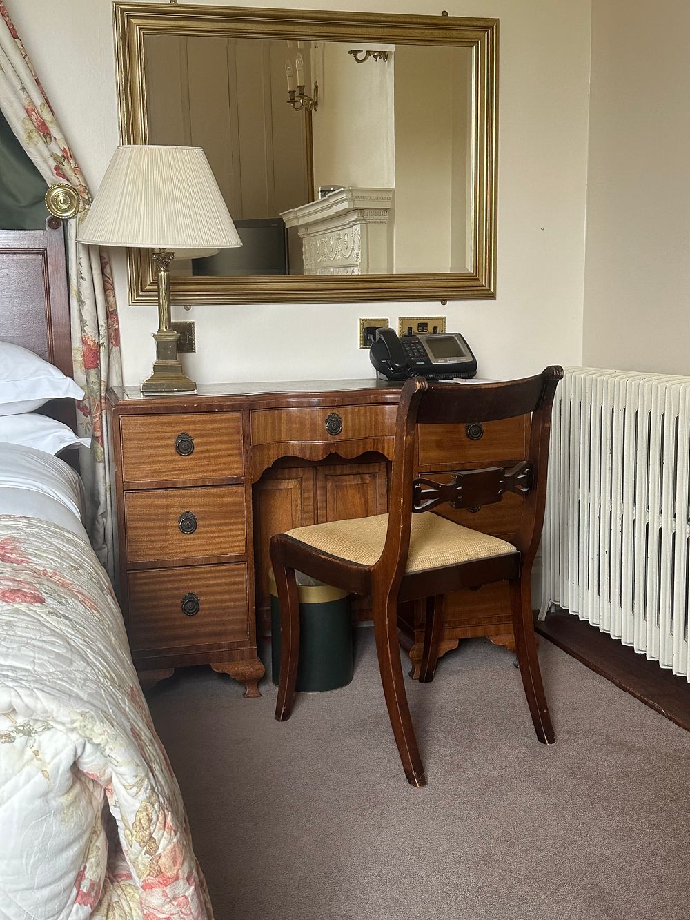 Lot 1049: * Neoclassical Style Mahogany Dressing Table and Side Chair Ensemble