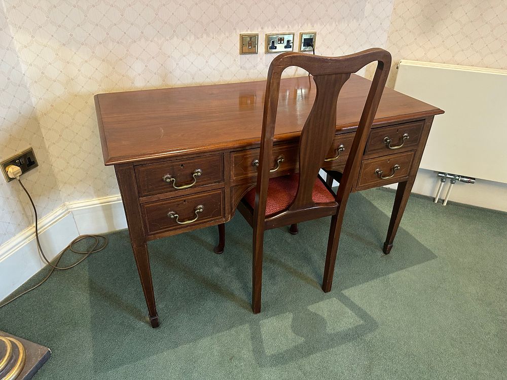 Lot 1660: * Chippendale Style Mahogany Writing Desk and Chair –
