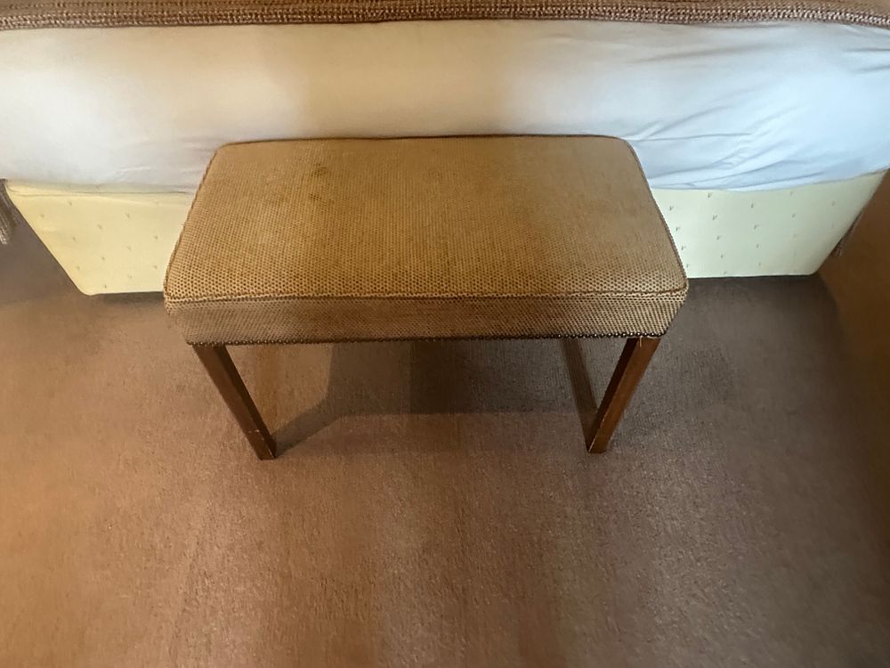 Lot 1716: * Bench – Rectangular Upholstered Seat with Mahogany Frame and Nailhead Trim