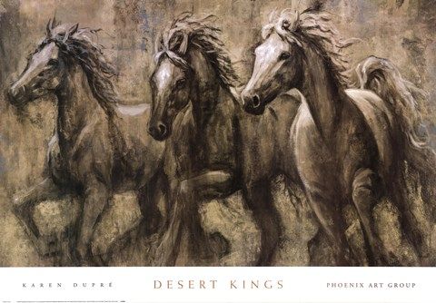 Lot 2210: * Print – 'Desert Kings' by Karen Dupre, gilt frame –