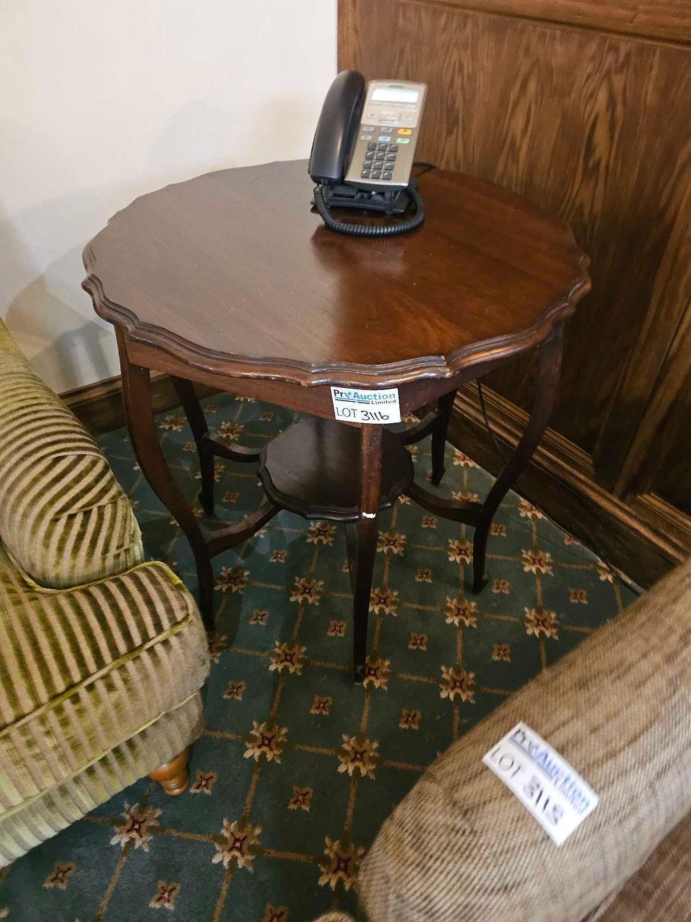 Lot 3116: * Mahogany Round Side Table with Scalloped Edge