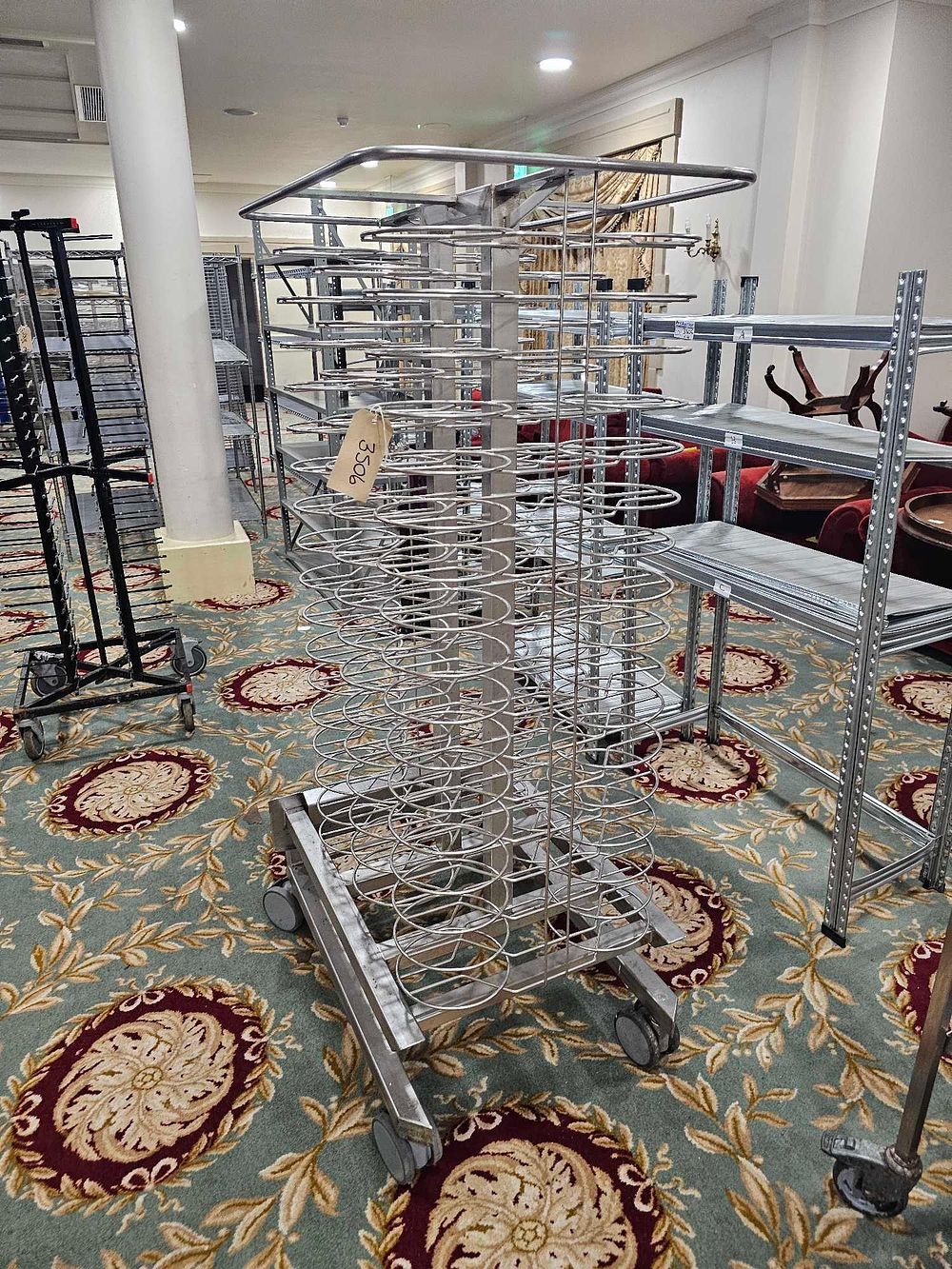Lot 3506: * Rational mobile plate rack 103 stack 86 x 61 x 170cm