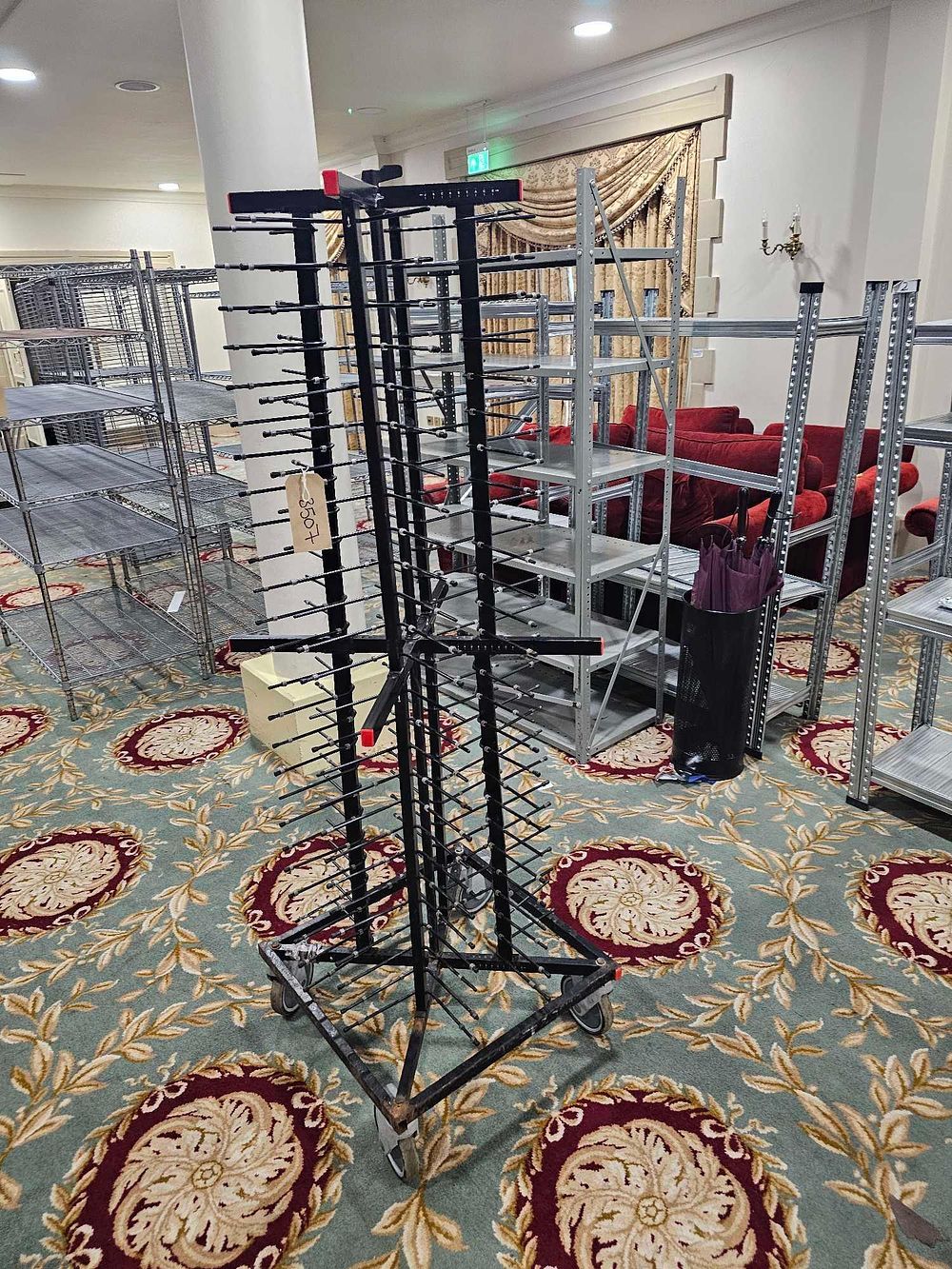 Lot 3507: * Jackstack plate stacking trolley 104 palte stack 60 x 60 x 175cm