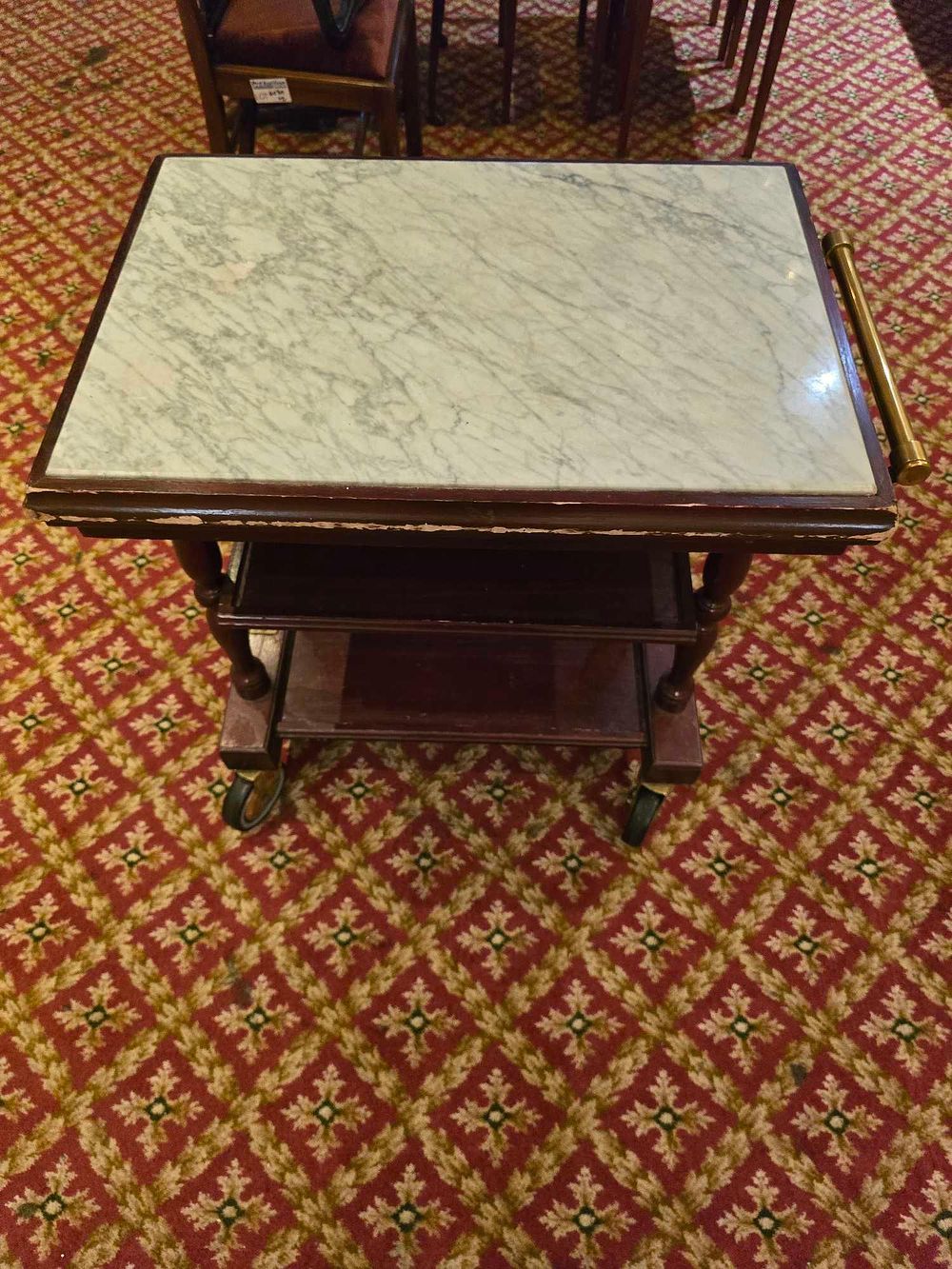 Lot 4032: * Marble Top & Mahogany Tea Trolley