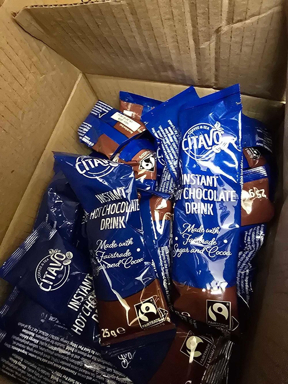 Lot 4092: * Hot chocolate sachets Quantity as found in carton x 1 (HSK floor 2 Molton)