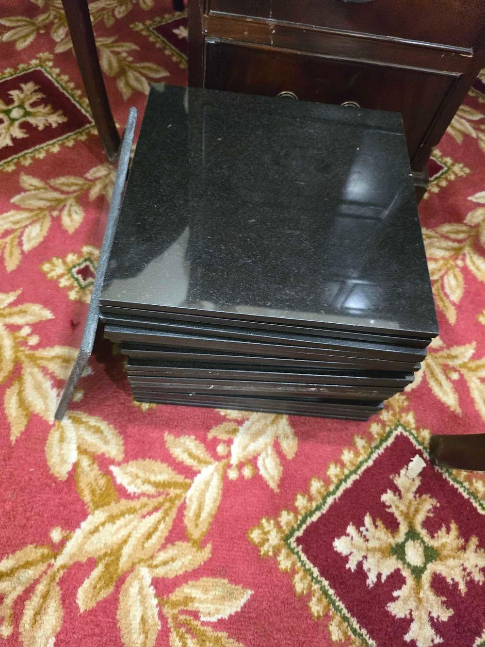 Lot 4113: * Granite square large coaster x 39 (Bullwood pkl no 5)