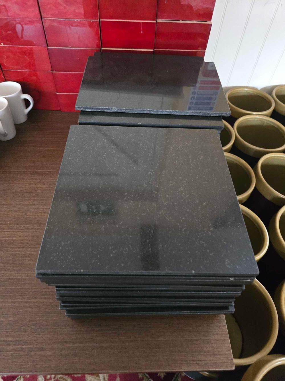Lot 4161: * Granite square large coaster appx x 39 (Charlotte Store no 7)