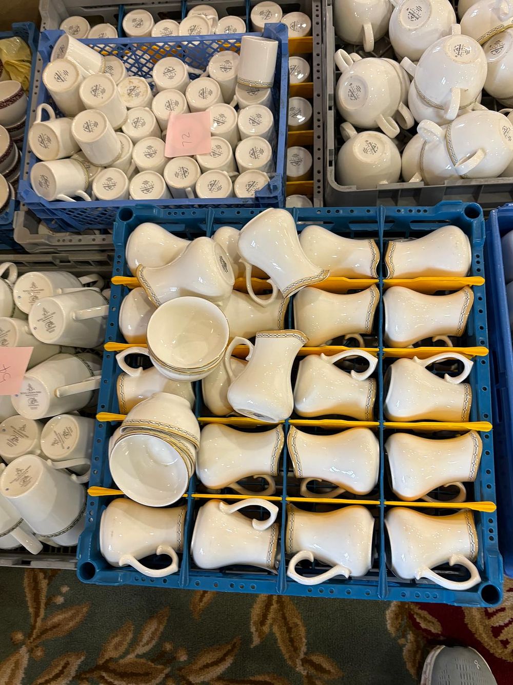Lot 7109: * A large quantity of cups, saucers, mugs, milk jugs, tea/coffee pots,bowls