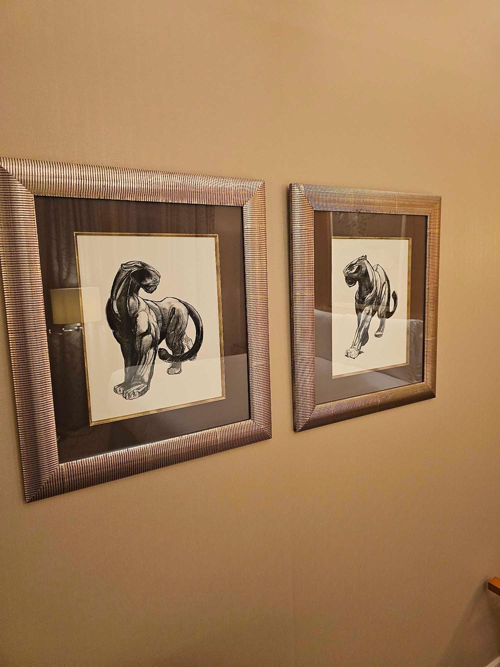 Lot 930: * Framed Prints – After Paul Jouve, "Panthère noire marchant" Series (c.1920s)
