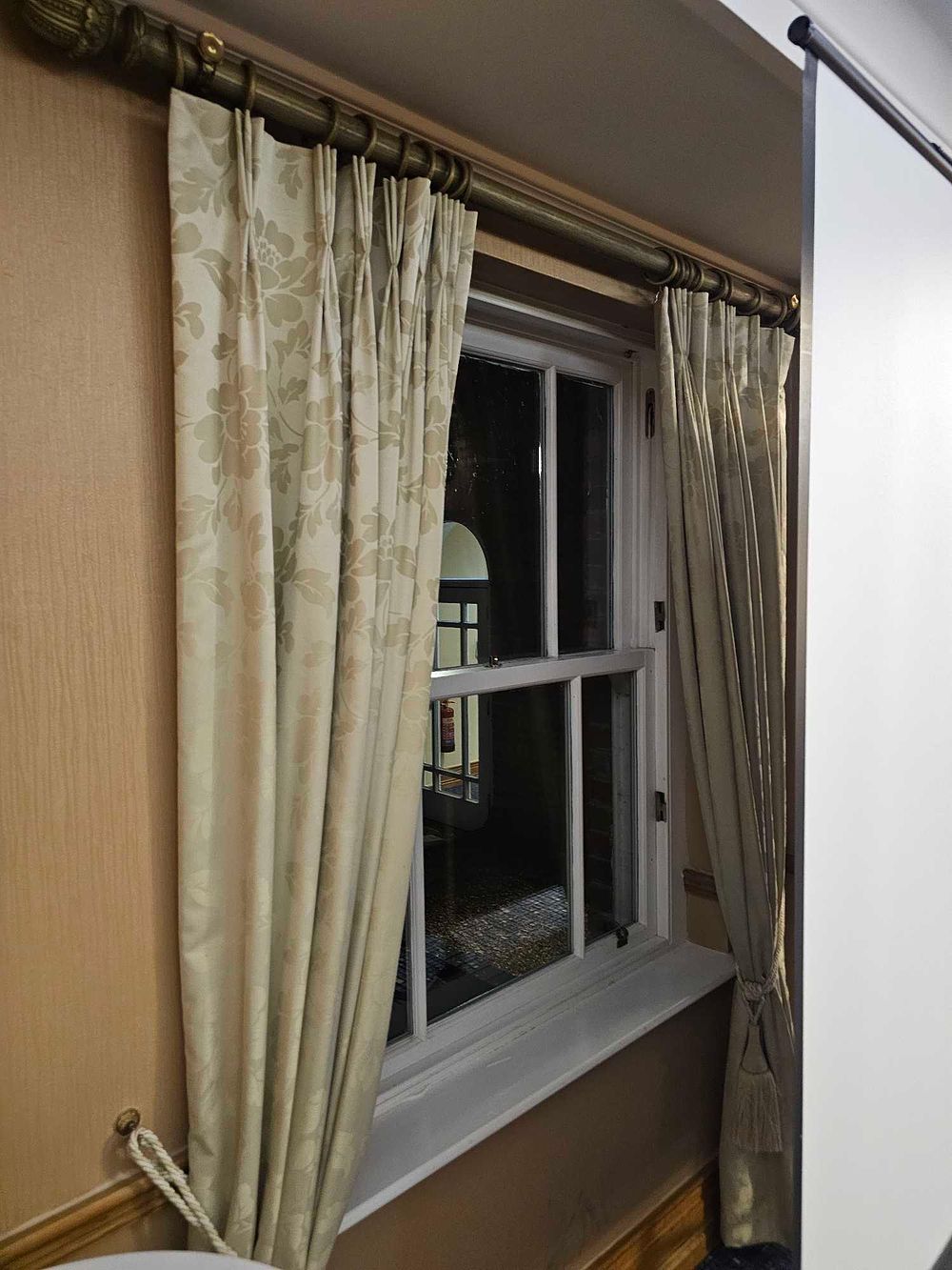 Lot 1030: * 2 x pairs curtain drapes with poles span 230cm x 170cm