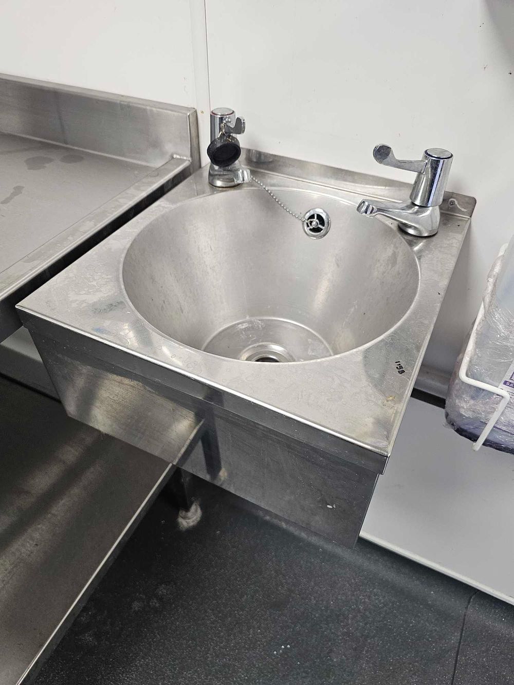 Lot 1158: * Stainless steel wall mount hand wash basin