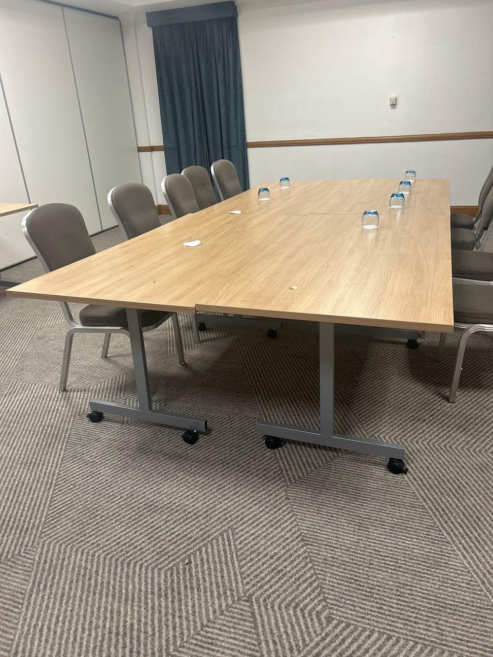 Lot 196b: * 4 x folding conference tables 180cm x 75cm x 75cm
