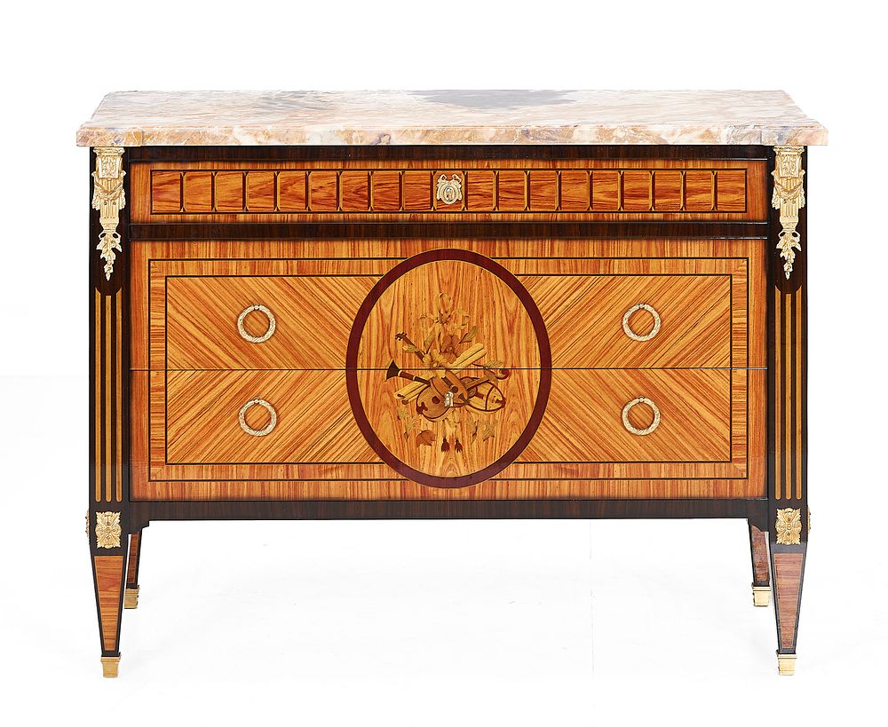 Lot 858: * Commode "Landrin" in Louis XVI Style is a masterwork of Neoclassical ébénisterie