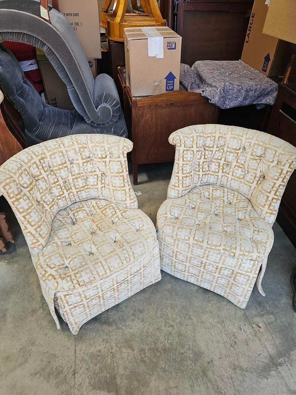 Lot 354: * A Pair Of Upholstered Accent Chairs With
