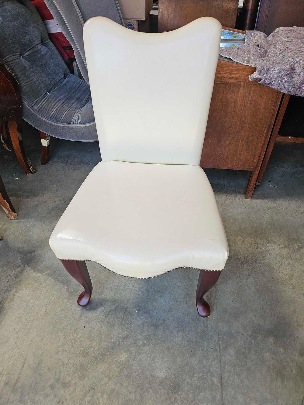 Lot 371: * A Leather Side Chair With Railhead Trim Detailing 54 X 48 X 93cm