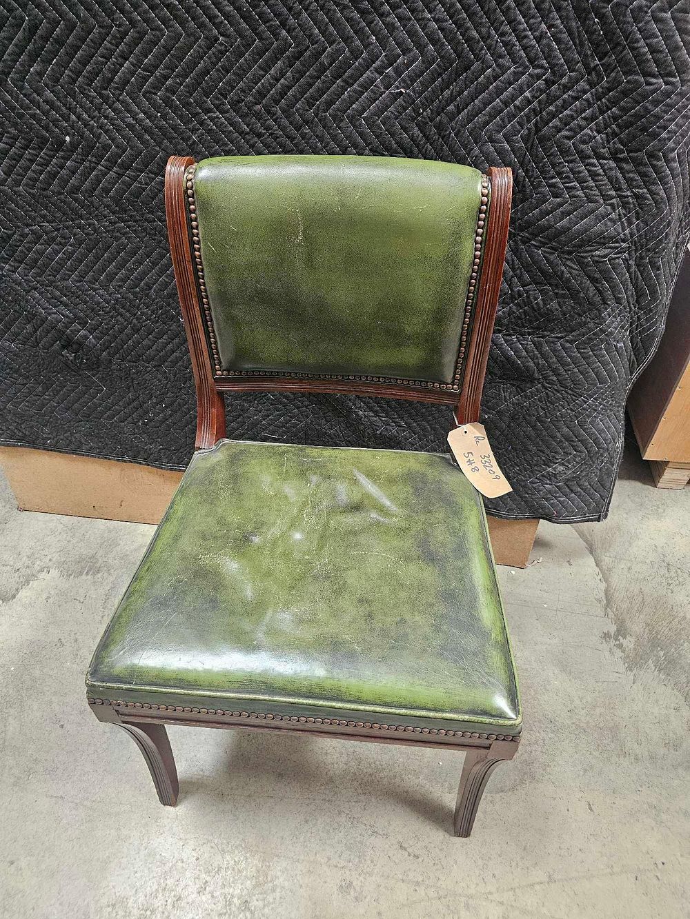 Lot 429: * A Set Of 4 X Mahogany Leather Side Chairs 55 X 47 X 88cm (RC33209)