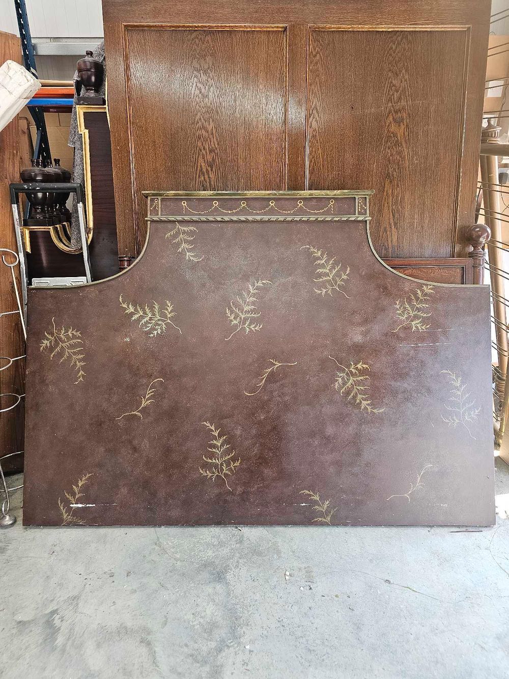 Lot 451: * Headboard Attributed To Porte Italia Interiors It Features Two Tall