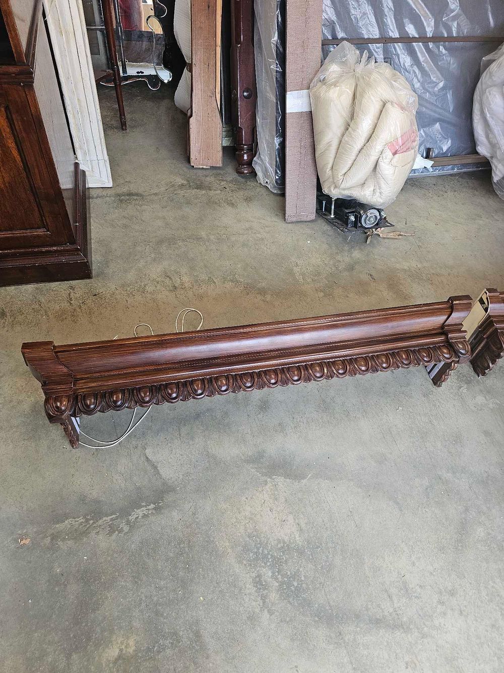 Lot 463: * 2 X Carved Wooden Window Pelmets 145cm
