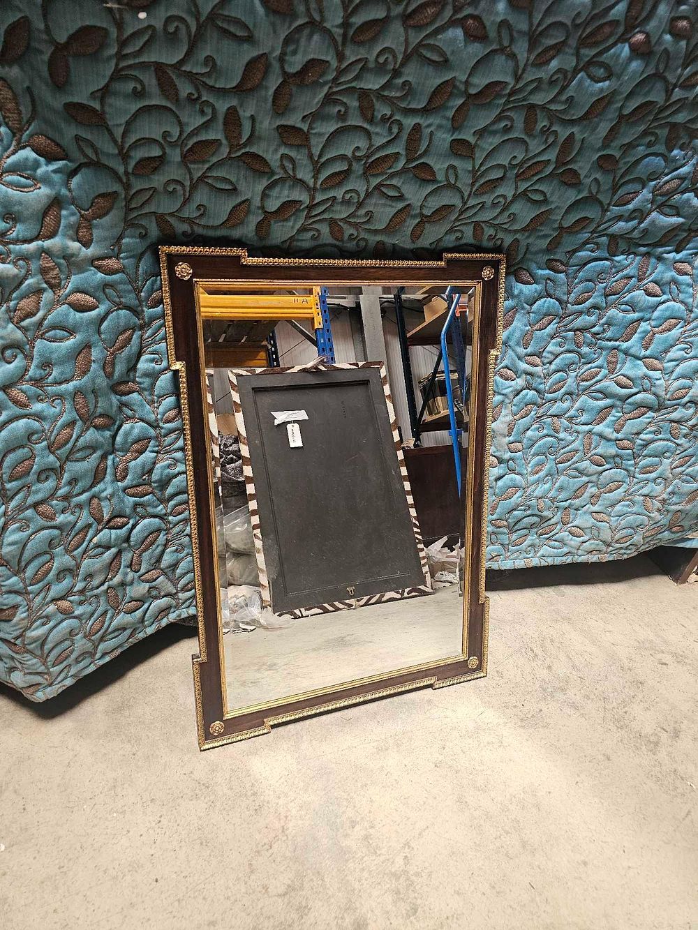 Lot 482: * A Walnut And Gilt Accent Mirror Bevelled Mirror Plate 73 X 104cm