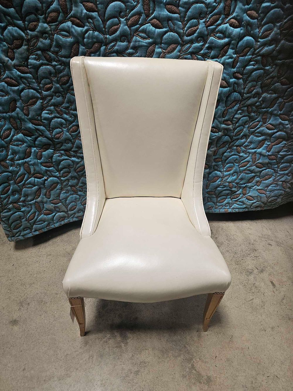 Lot 503: * Wingback Accent Chair Cream Or Off-White Leather Accent Chair With
