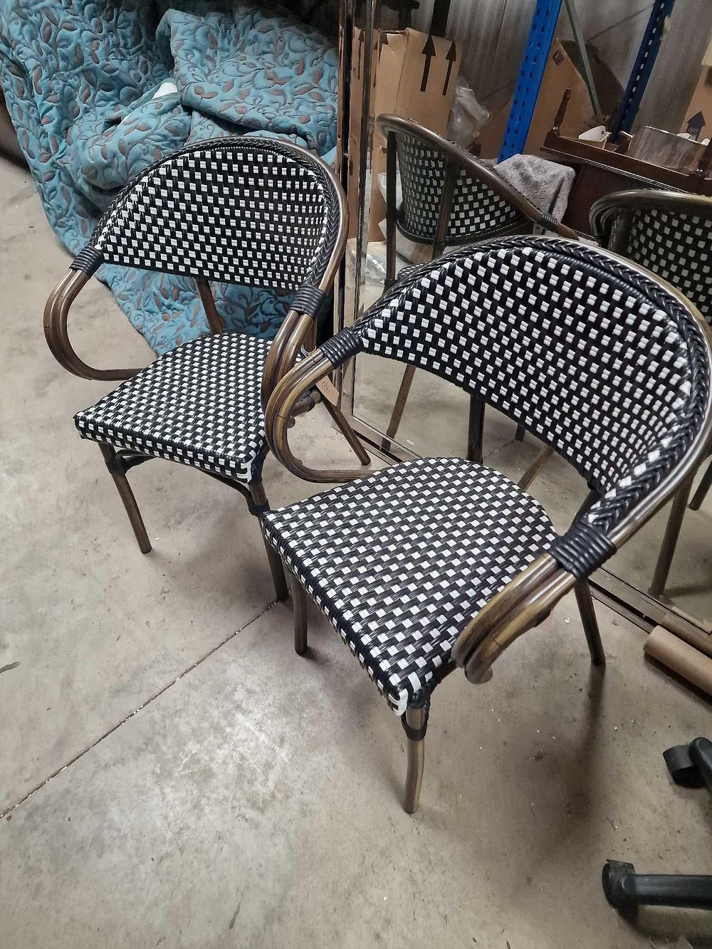 Lot 2018: * A pair of French bistro-style cafe armchairs