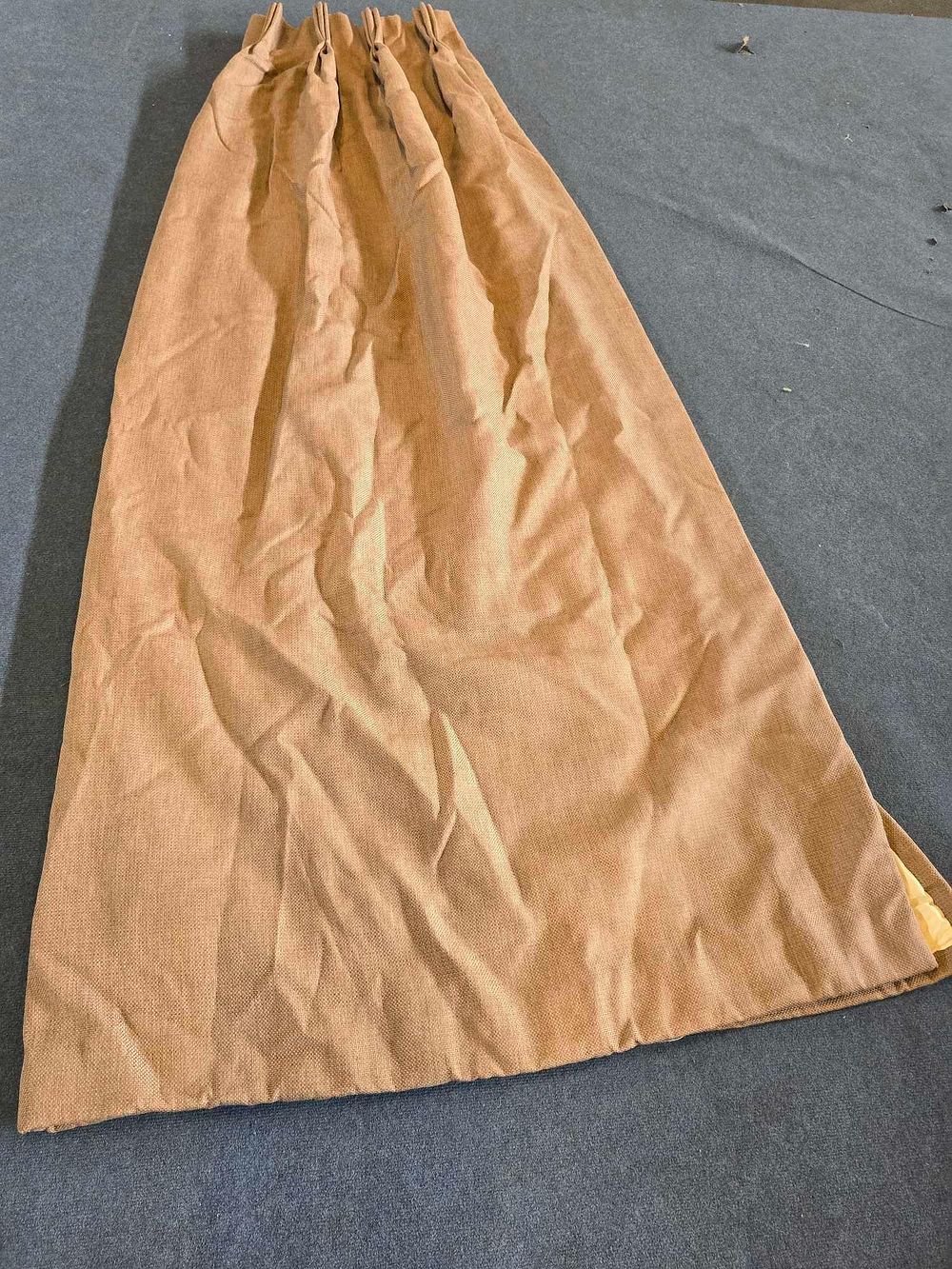 Lot 3037: * A Pair Lined Pencil Pleat Top Of Heavy Weight Woven Linen-Blend