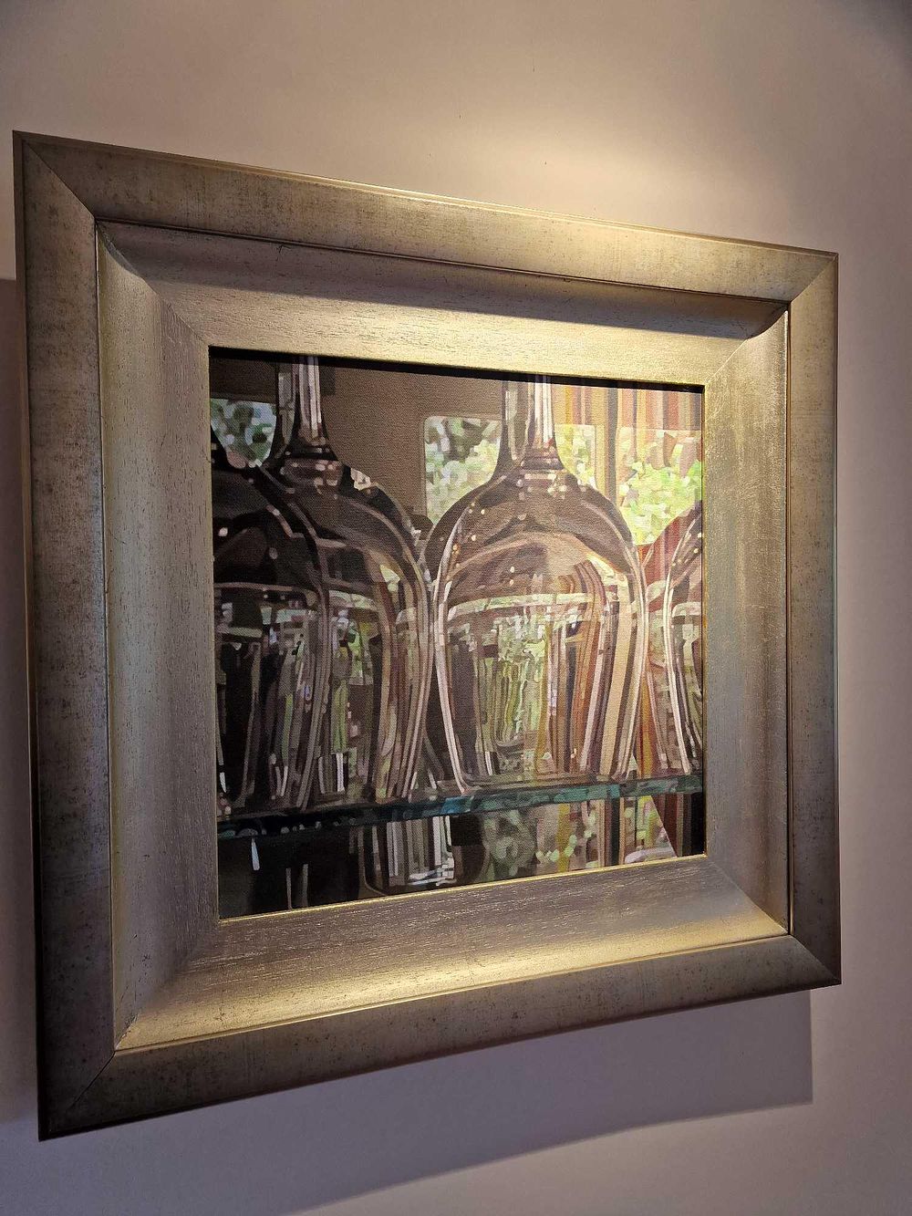 Lot 3098: * Helen Samuels Still Life Oil On Canvas Titled Glass Shelf In