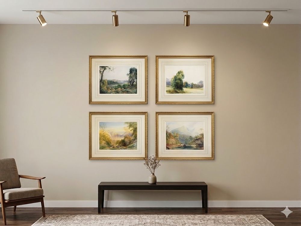 Lot 184: * A set of 4 x framed landscapes are reproductions after original works by the esteemed British