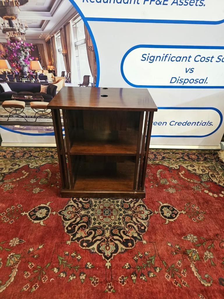 Lot 376: * Decca storage unit is a compact architectural piece crafted in a rich dark wood finish