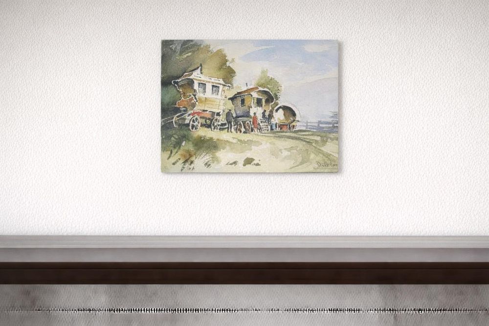 Lot 385: * Denis Lord (British, 1926–2013) – Romany Caravans
