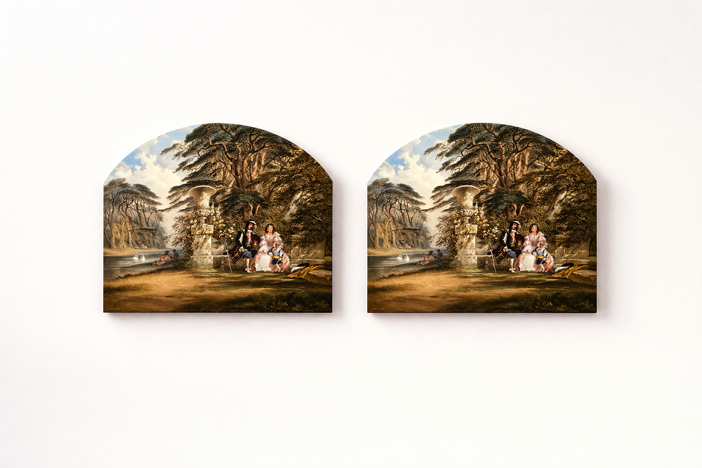 Lot 467: * John Edmund Buckley – 17th Century Lovers in a Garden (Pair) Two matching watercolours by John