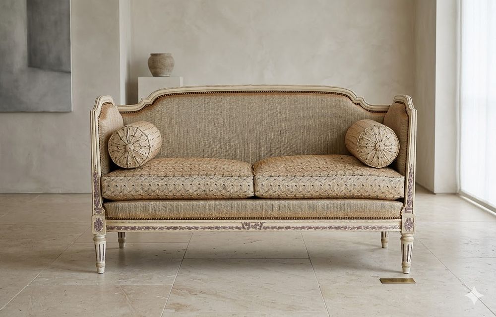 Lot 521: * Louis XVI Style Lacquered Canapé Vallois