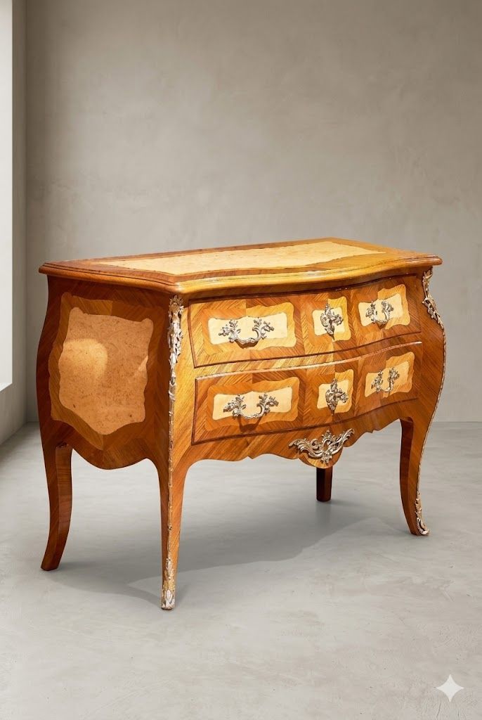 Lot 535: * Louis XV Style Quilet Bombé Commode