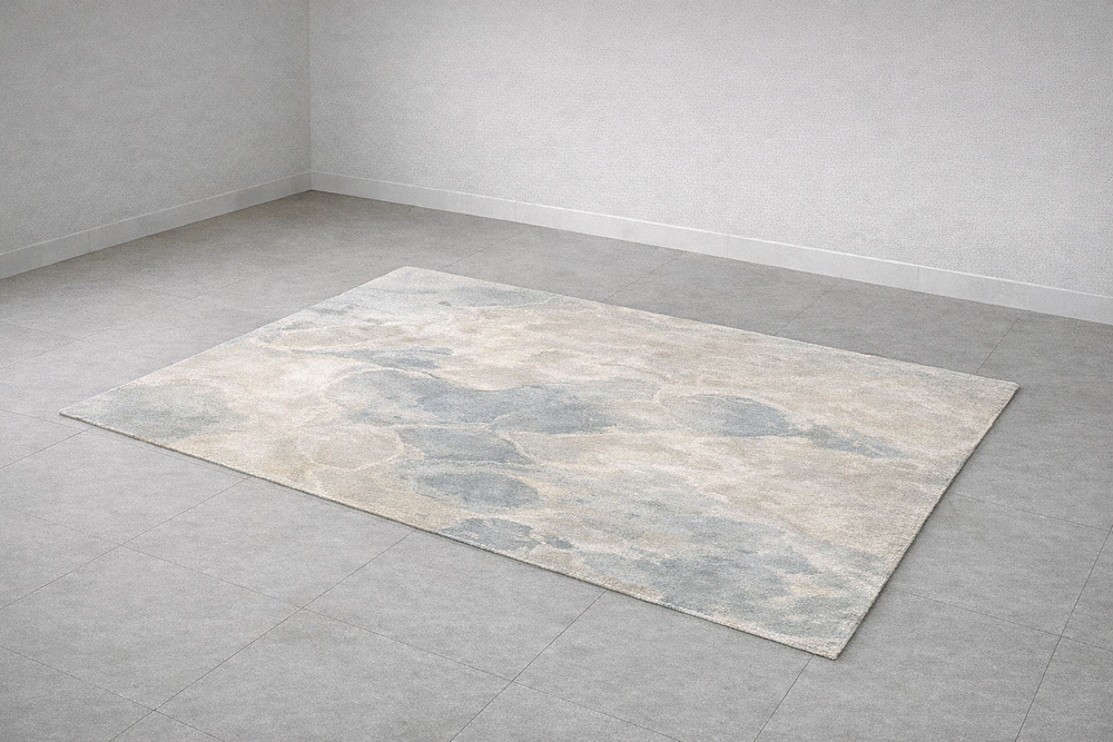 Lot 545: * The Mesa Powder Rug is a hand knotted Tibetan wool and bamboo silk design that studies the delicate