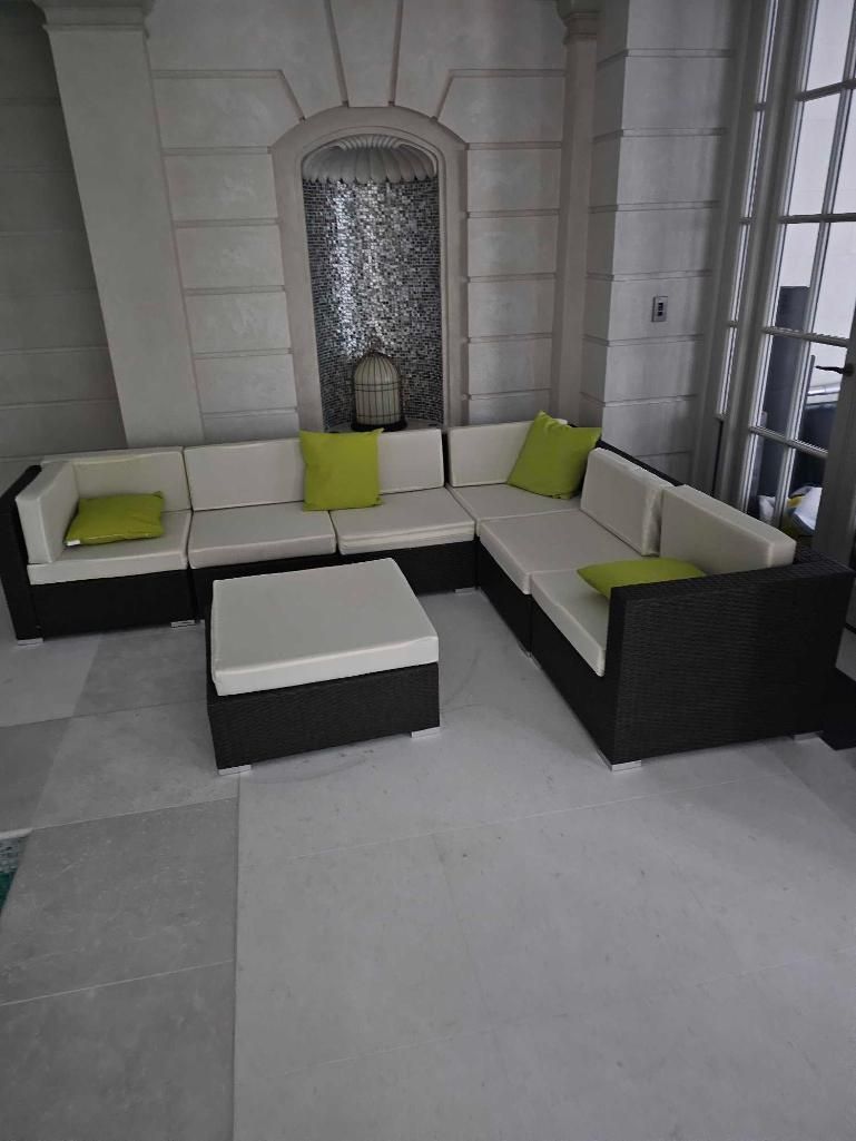 Lot 577: * Outsunny 6 Seater PE Rattan Corner Sofa Set
