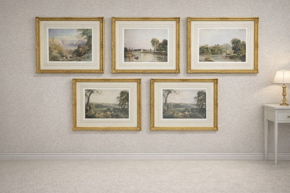 Lot 633: * Set of Five Framed Landscape Prints — After Peter de Wint Samuel Jackson