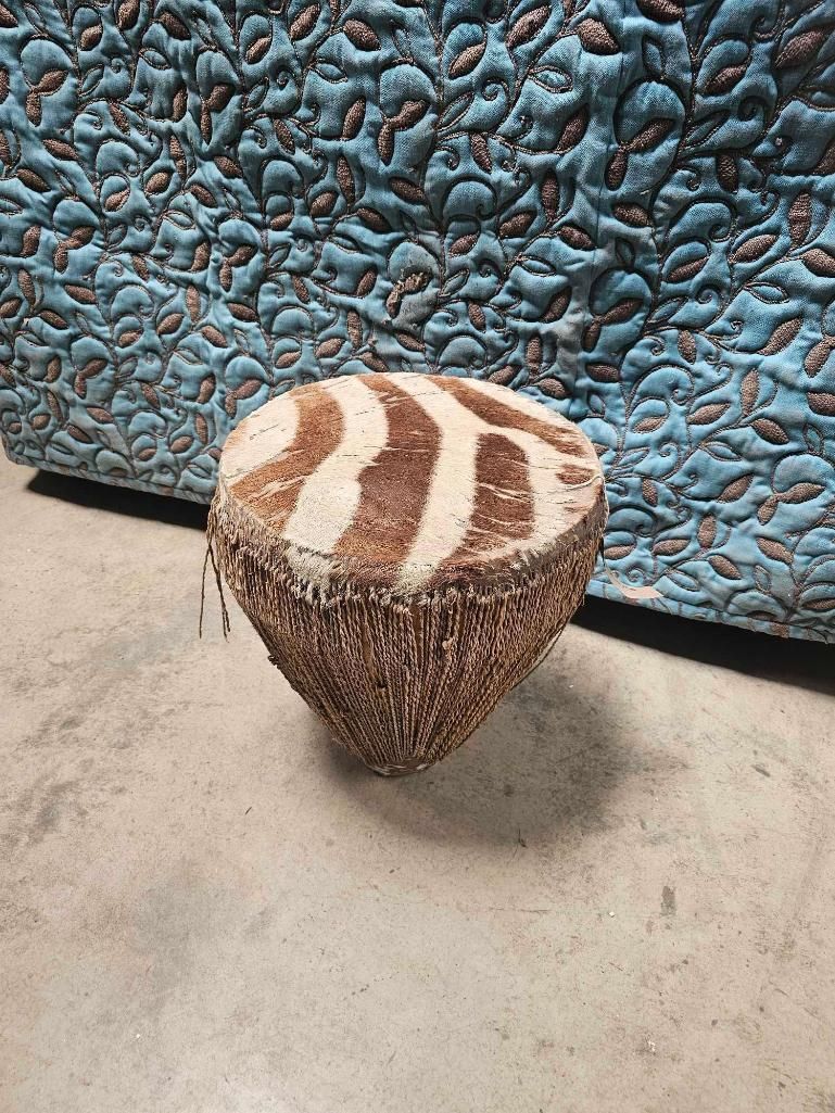 Lot 812: * A zebra skin floor drum featuring a tapered