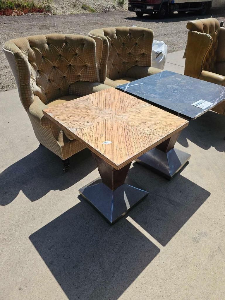 Lot 854: * A dining table featuring a square top